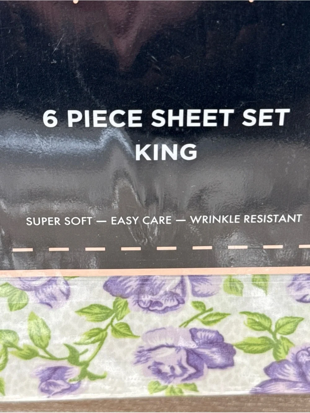 Betsey Johnson Purple and Green Floral King Sheet Set